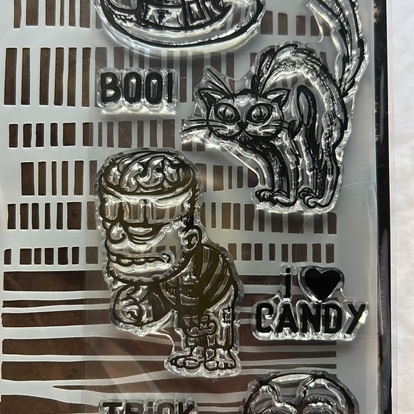 Tim Holtz Stampers Anonymous Halloween Stamps and Stencil Mixed Media NEW NIP - Picture 8 of 9